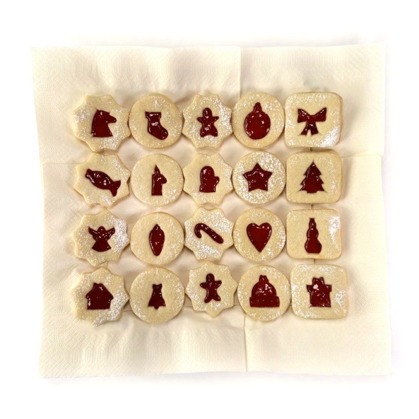 Vianočná sada vykrajovačiek/formičiek na linecké pečivo štvorec