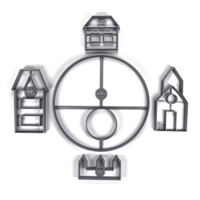 Sada na adventní městečko s otvorem pro svíčku vykrajovátka/formičky