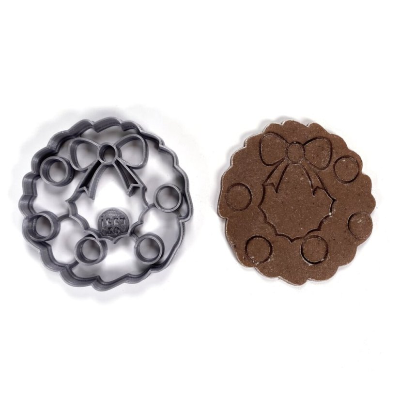 Foremka/wykrawaczka do ciastek w kształcie wieńca bożonarodzeniowego