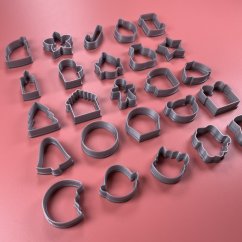 Zestaw małych foremek/wykrawaczy do kalendarza adwentowego 25 szt.