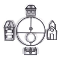 Sada na adventní městečko s otvorem pro svíčku vykrajovátka/formičky