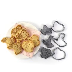 Kuřátko s kraslicí dvoudílné vykrajovátko s razítkem