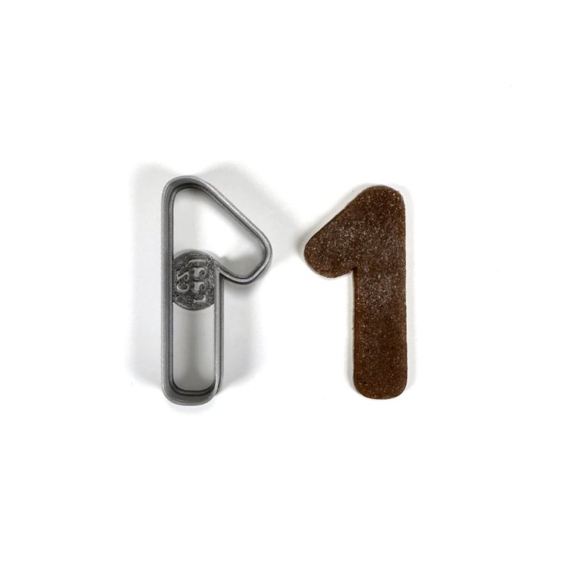 Číslo 1 zaoblené hrany (7cm) vykrajovátko/formička