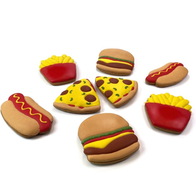 Zestaw foremek/wykrojników promocyjnych 3+1 Fast food