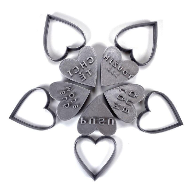 4+1 Akční valentýnský set razítek s vykrajovátky č.1