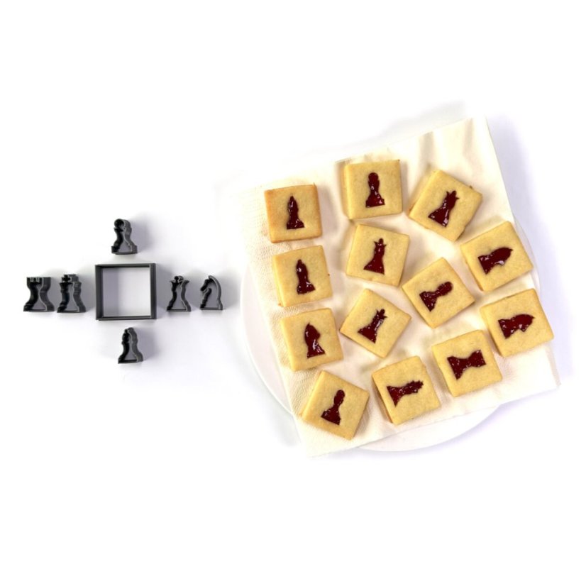 Sada vykrajovátek/formiček (7ks) s motivem šachů