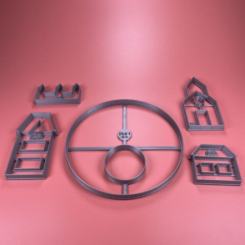 Sada na adventní městečko s otvorem pro svíčku vykrajovátka/formičky