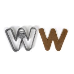 Wykrawacz/forma do wycinania liter W o zaokrąglonych krawędziach (7 cm)