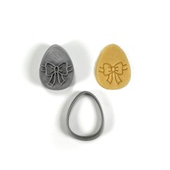 Stempel w kształcie jajka wielkanocnego ze wstążką