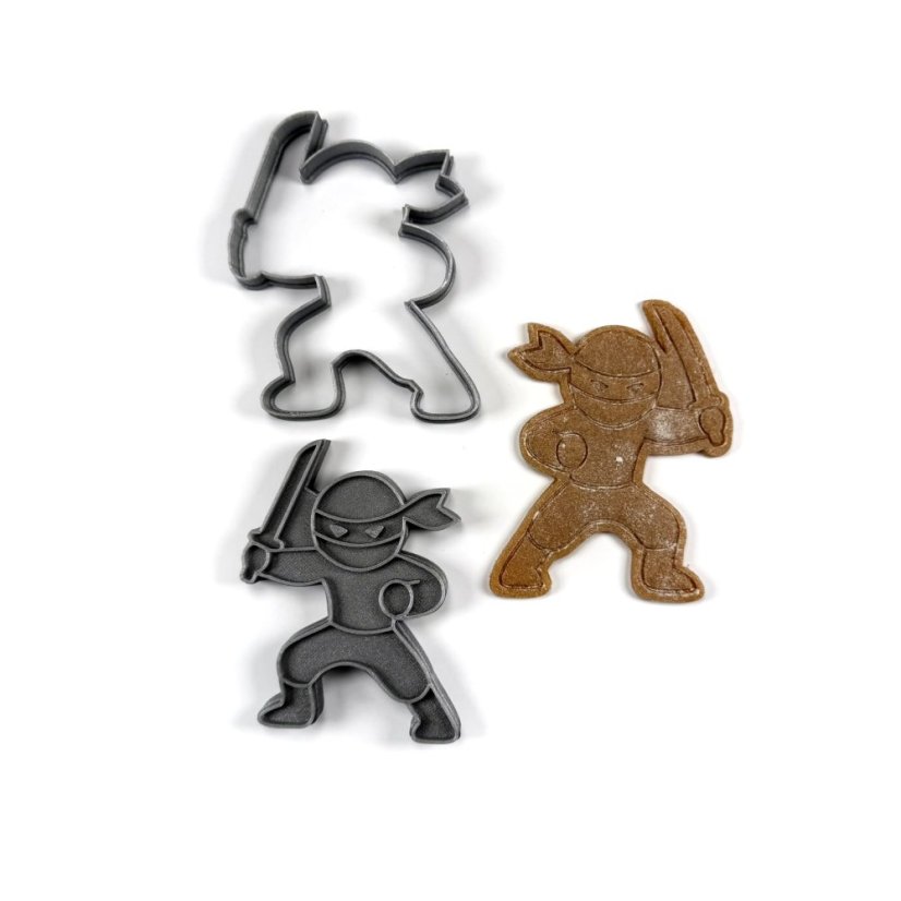 Ninja bojovník s mečem dvoudílné vykrajovátko s razítkem