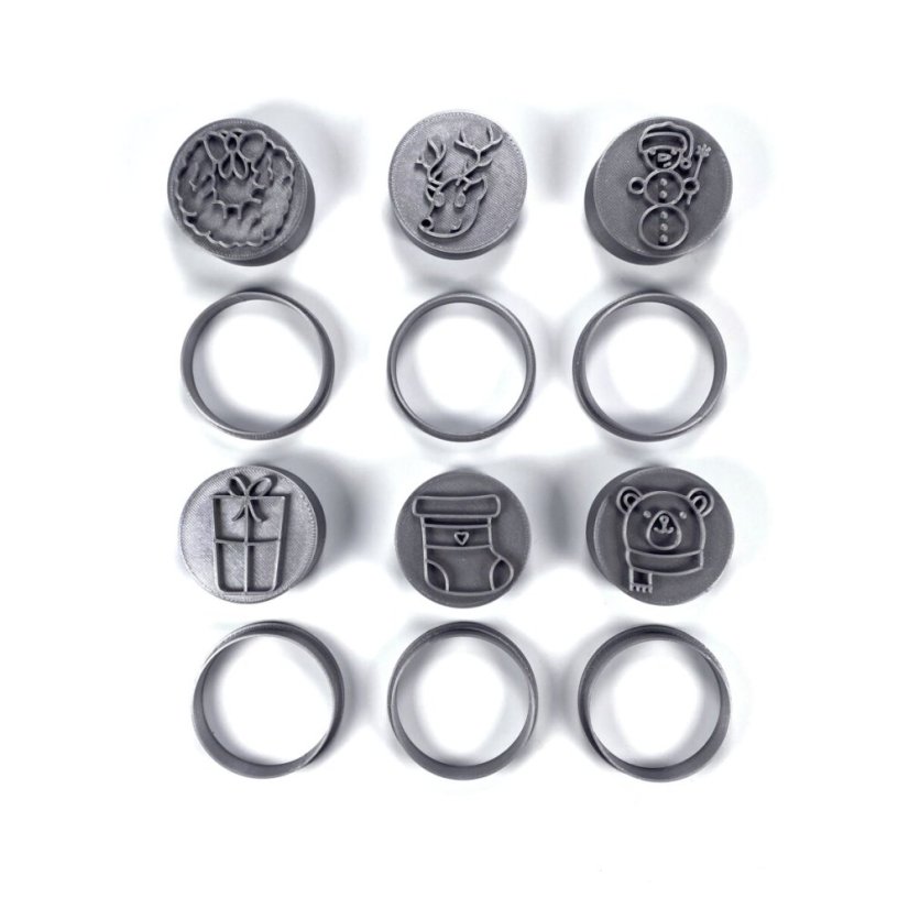 5+1 Akční vánoční set razítek s vykrajovátky č.2