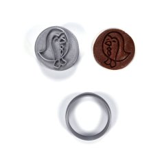 Ptáček s kravatou razítko s vykrajovátkem