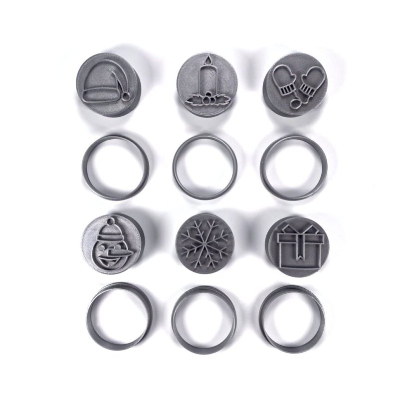 5+1 Akční vánoční set razítek s vykrajovátky č.3