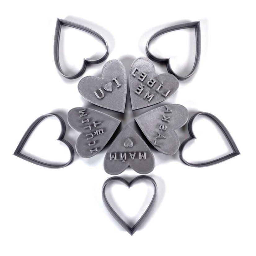 4+1 Akční valentýnský set razítek s vykrajovátky č.2