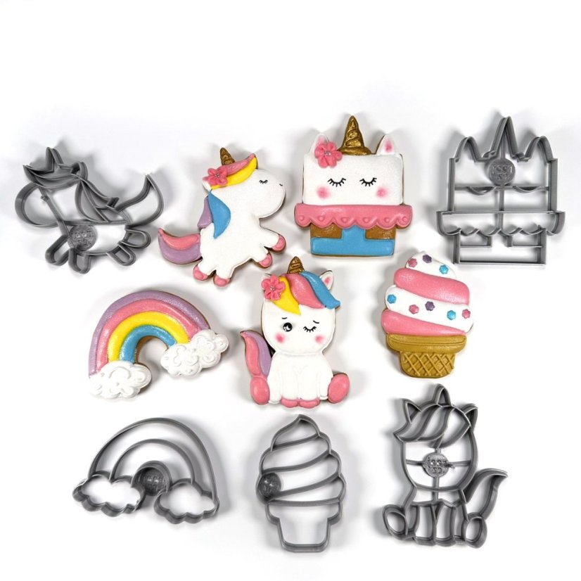 Foremka/wykrojnik w kształcie tęczy jednorożca